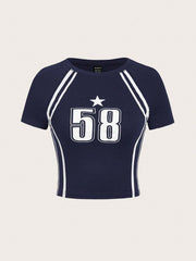 58 printed crop tee