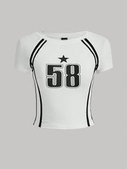 58 printed crop tee