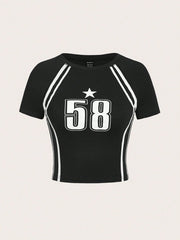 58 printed crop tee