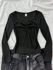 Lace square neck fruched