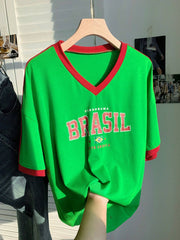 V-Neck Oversized T-Shirt | Printed