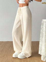 Ribbed Wide Leg Summer Trouser