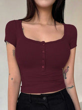 Sweetheart Neck Knitted Henley