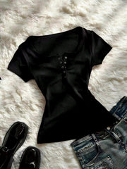 Basic henley half sleevs