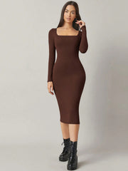 Square Neck Bodycon Dress