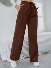 Drawstring Waist Wide Leg Trouser
