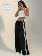 Side Strip Casual Wide Leg Trouser
