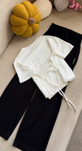 Corset White T-Shirt & Black Flapper Trouser
