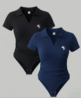 V polo bodysuit