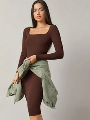 Square Neck Bodycon Dress