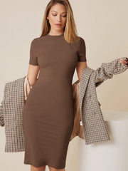 Round Neck Bodycon Dress