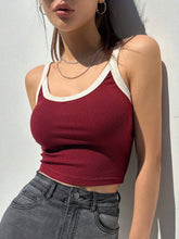 Contrast Ribbed Tank