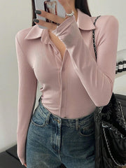 Ribbed Button Down Shirt