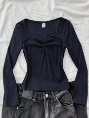 Lace square neck fruched