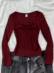 Lace square neck fruched