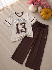 Beige V-Drop Shoulder & Brown Flapper Trouser(13-Chicago)