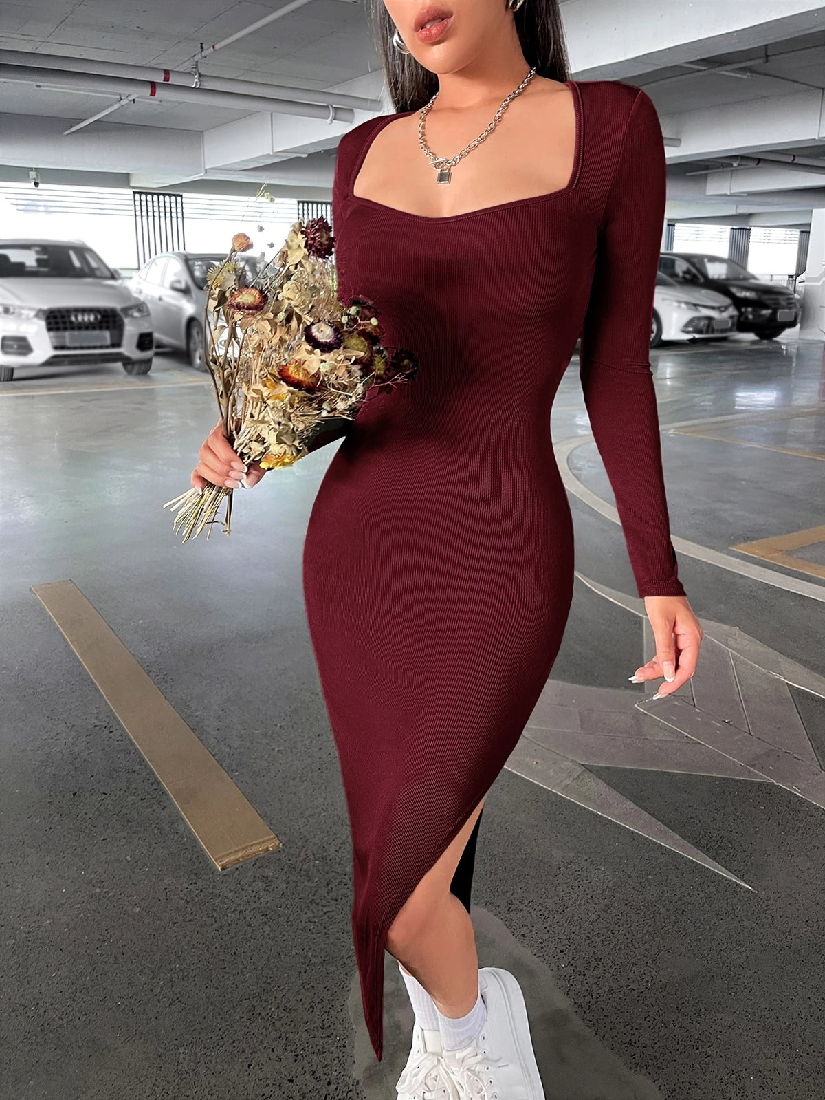 Sweetheart Neck Bodyconn Dress