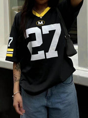 V-Neck Oversized T-Shirt | Printed