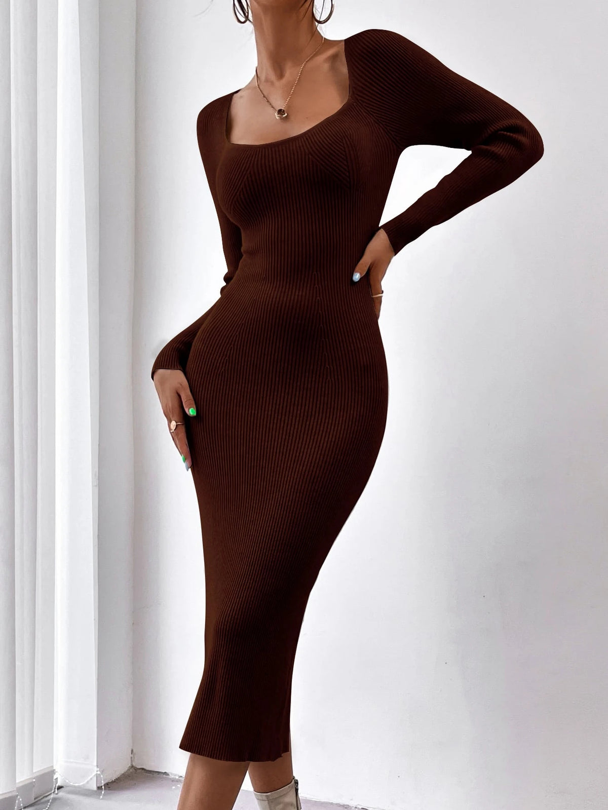 Scoop Neck Bodycon Dress