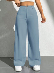 High-Waisted Ripped Wide Leg Jeans