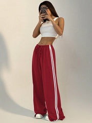 Side Strip Casual Wide Leg Trouser