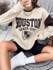 Houston Printed Round Neck Sweatshirt