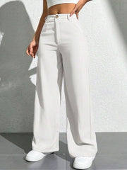 High-Waisted Ripped Wide Leg Jeans